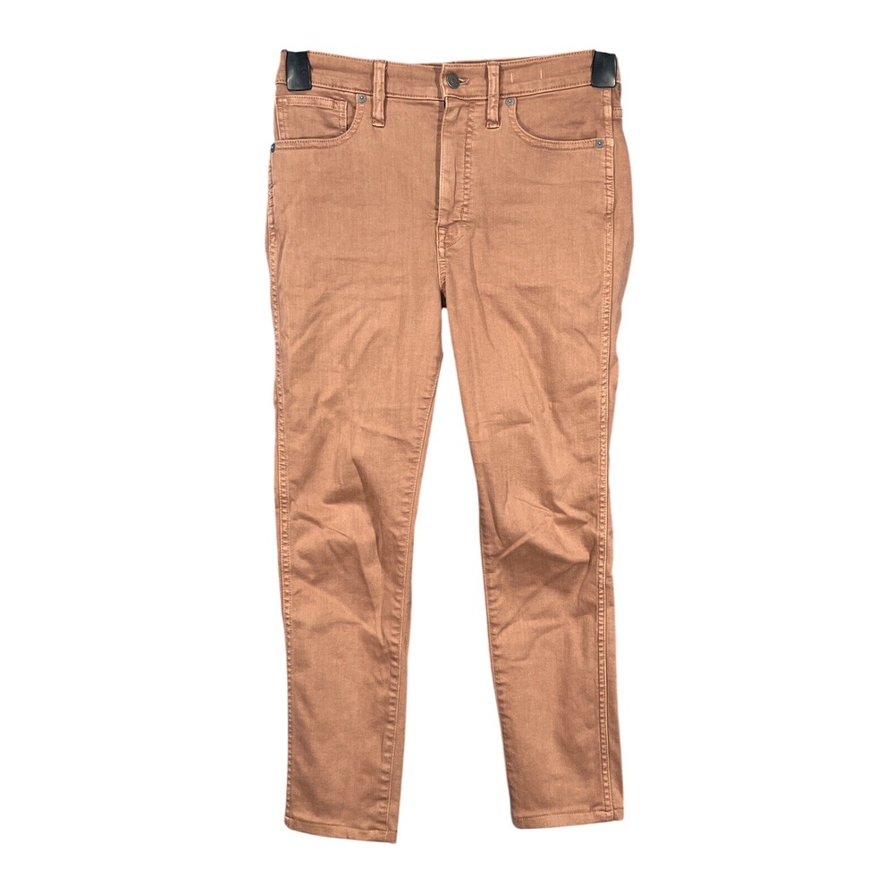 MADEWELL Garment Dyed LIGHT BROWN Stretch 10" HIGH-RISE Cropped SKINNY JEANS 27